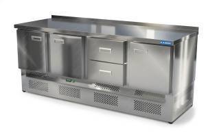 стол морозильный (нижний агрегат, с бортом) 2000*600*850 3 двери, 2 ящика для общепит