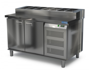 стол охлаждаемый с горкой для пиццы gn 1/6 (боковой агрегат) 1400*700*850(990) 2 двери для общепит