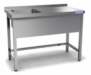 ванна моечная цельнотянутая одинарная (каркас aisi 430) 1100*600*850 мойка 600*500*300 слева, борт. для общепит