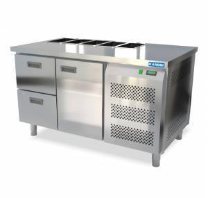 салат-бар охлаждаемый без борта (боковой агрегат)  1400*800*850 1 дверь, 2 ящика для общепит