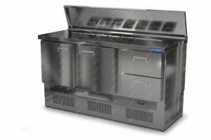 салат-бар охлаждаемый (саладетта) без борта (нижний агрегат) 1500*600*850 2 двери, 2 ящика для общепит