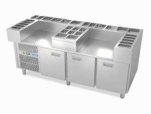 стол охлаждаемый со3/g 1895*900*820 блинная станция, 2 ниши под плиты, без гранита. для общепит