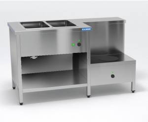 мармит тепловой модульный 1500*700*850 2gn 1/1 + мармит для первых блюд для общепит