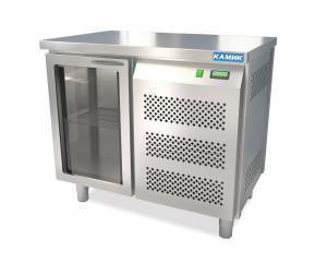 стол охлаждаемый (боковой агрегат, с бортом) 900*800*850 1 стеклянная дверь, подсветка. для общепит