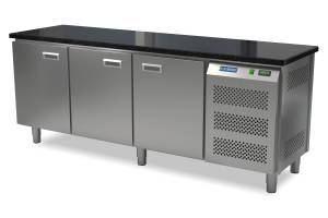 стол холодильный кондитерский (боковой агрегат, столешница гранит) 2100*800*850 3 двери для общепит