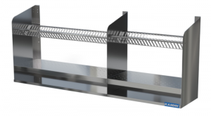 полка настенная комбинированная (для сушки посуды пп9) 910*310*610 2 ур. (с лотком) н.с.aisi 430 для общепит