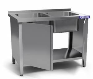 ванна моечная цельнотянутая двойная расп. двери (каркас aisi 430) 1200*600*850 мойки 400*400*250 сле для общепит