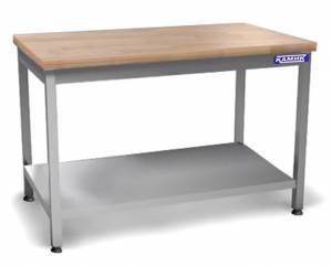 стол кондитерский (столешница массив) (каркас из н.с. aisi 430) 1400*800*850 с полкой для общепит