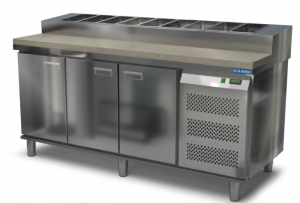 стол охлаждаемый с горкой для пиццы gn 1/3 (боковой агрегат) 1850*700*850(990) 3 двери, камень для общепит