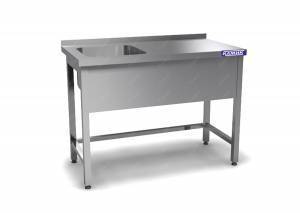 ванна моечная цельнотянутая одинарная (каркас aisi 430) 1300*700*850 мойка 600*500*300 слева, борт,  для общепит