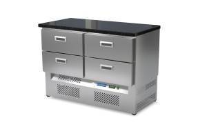 стол морозильный (нижний агрегат, столешница гранит) 1150*800*850 4 ящика для общепит