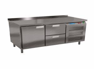 стол морозильный под тепловое оборудование (боковой агрегат, с бортом) 1400*700*620  1 дверь, 2 ящик для общепит