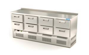 стол охлаждаемый (нижний агрегат, с бортом) 2000*700*850 8 ящиков для общепит