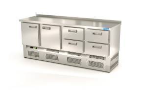 стол охлаждаемый (нижний агрегат, с бортом) 2000*800*850 2 двери, 4 ящика для общепит