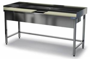 стол разделочный для рыбы 1500*600*850 ванна сварная 1350*270*200мм. для общепит