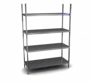 стеллаж 4 полки, aisi 430, 800*300*1800 заканчивается профилем. для общепит