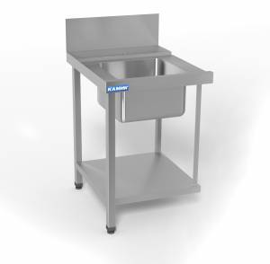 стол (входной) для п/м с мойкой 5/4/2,5 с правым креплением к п/м 700х750х870 для общепит