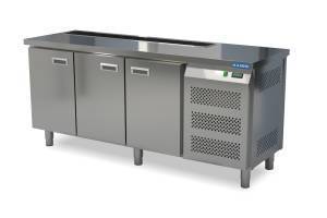 стол холодильный барный (боковой агрегат) 1850*600*850 3 двери для общепит