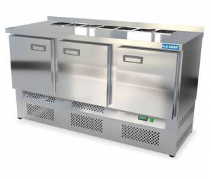 салат-бар с бортом (нижний агрегат) 1500*700*850 3 двери для общепит