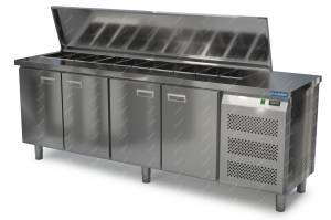 салат-бар охлаждаемый без борта (боковой агрегат)  2300*600*850 4 двери для общепит