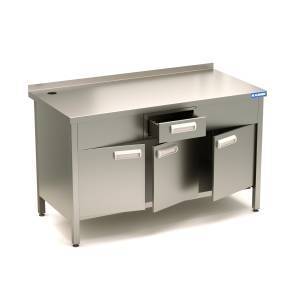 стол под кофемашину с бортом (распашные двери) 1400*600*850 для общепит