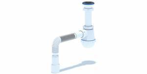 сифон одинарный (с выпуском) 1 1/2" гофра 40мм для общепит