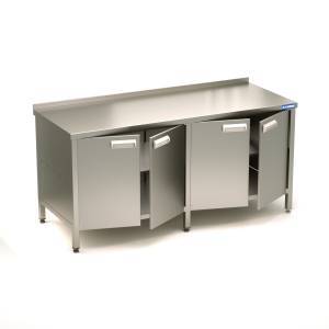 стол сбп закрытый двери распашные (нерж. сталь aisi 430) 2100*500*850  6 опор,  4 двери. для общепит