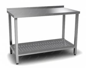 стол сбп производственный разборный полка перф. (каркас и столешница из н.с.aisi 430) 1600*700*850 для общепит