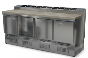 стол охлаждаемый с горкой для пиццы gn 1/3 (нижний агрегат) 2000*700*850(990) 4 двери, камень для общепит