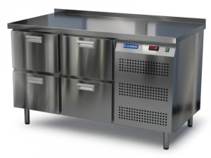 стол охлаждаемый (боковой агрегат, с бортом) 1400*800*850 4 ящика для общепит