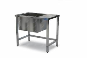 ванна моечная сварная одинарная (каркас aisi 430) 1000*600*850 мойка 600*500*400 слева, без фартука, для общепит