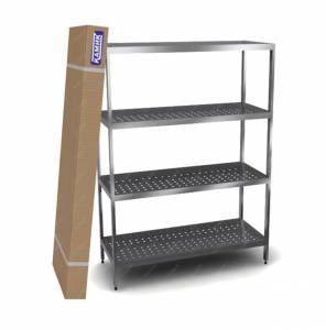 стеллаж  разборный 4 полки перфорированные (из нержавеющей стали aisi 304) 700*300*1800 для общепит