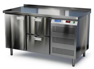 стол охлаждаемый (боковой агрегат, с бортом) 1400*800*850 1 дверь, 2 ящика для общепит