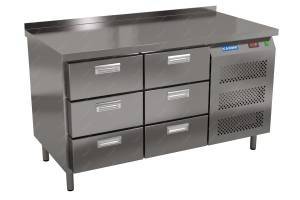 стол морозильный (боковой агрегат, с бортом) 1850*700*850 6 ящиков для общепит