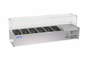 витрина холодильная настольная для топпингов 1500*400*490 под 6gn 1/3 для общепит