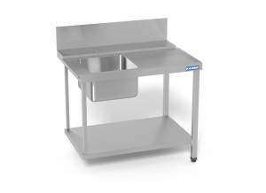 стол (входной) для п/м с мойкой 5/4/2,5 с левым креплением к п/м 1200х750х870 2 опоры для общепит
