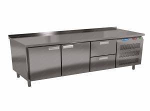 стол морозильный под тепловое оборудование (боковой агрегат, с бортом) 1850*600*620 2 двери, 2 ящика для общепит