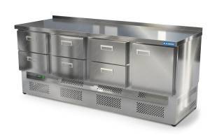 стол морозильный (нижний агрегат, с бортом) 2000*700*850 1 дверь, 6 ящиков для общепит