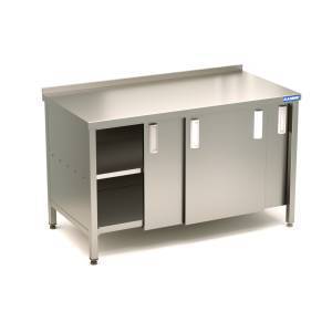 стол сбп закрытый двери-купе (нерж. сталь aisi 430) 1500*400*850  3 двери. для общепит