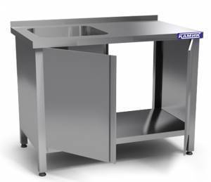 ванна моечная цельнотянутая одинарная расп.двери (каркас aisi 430) 1200*700*850 мойка 600*500*300 сл для общепит