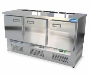 салат-бар холодильный с бортом (нижний агрегат) 1500*600*850 3 двери для общепит