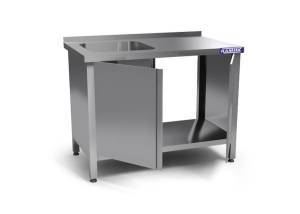 ванна моечная цельнотянутая одинарная расп.двери (каркас aisi 430) 1800*700*850 мойка 400*400*250 сл для общепит