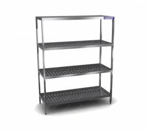 Стеллаж 4 перф.полки, aisi 430, 500*400*1800 заканчивается полкой.