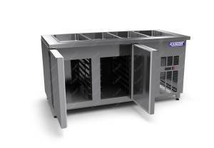 салат бар холодильный модульный (агрегат справа) без борта 1500*700*850 2 двери для общепит