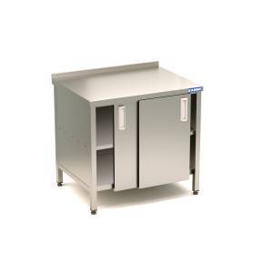 стол сбп закрытый двери-купе (нерж. сталь aisi 430) 1300*800*850  2 двери. для общепит