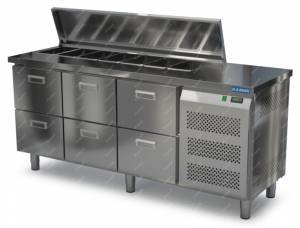 салат-бар охлаждаемый без борта (боковой агрегат) 1850*700*850  6 ящиков для общепит