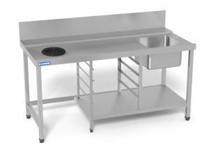 стол (входной) для п/м с мойкой 4/4/2,5 с правым креплением к п/м 2000х750х870 4 опоры для общепит