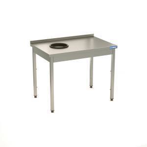 стол сбо разборный для сбора отходов с бортом (из н.с. aisi 430) 1000*600*850  отверстие слева. для общепит