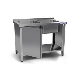 ванна моечная цельнотянутая двойная расп. двери (каркас aisi 430) 1300*700*850 мойки 500*400*250 по  для общепит