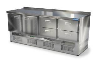 стол морозильный (нижний агрегат, с бортом) 2000*800*850 2 двери, 4 ящика для общепит